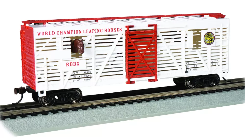 Ringling Bros & Barnum & Bailey™*Bachmann Trains 40' Animated Stock Car - Ringling Bros. And Barnum & Bailey With Horses