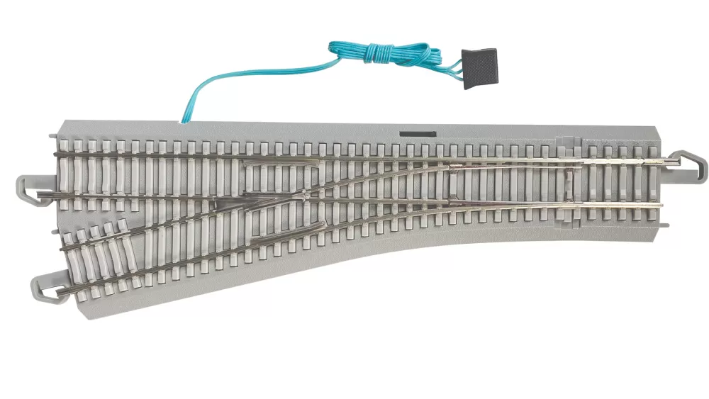 Nickel Silver W/ Gray Roadbed*Bachmann Trains #4 Turnout With Concrete Ties - Left (HO Scale Nickel Silver)