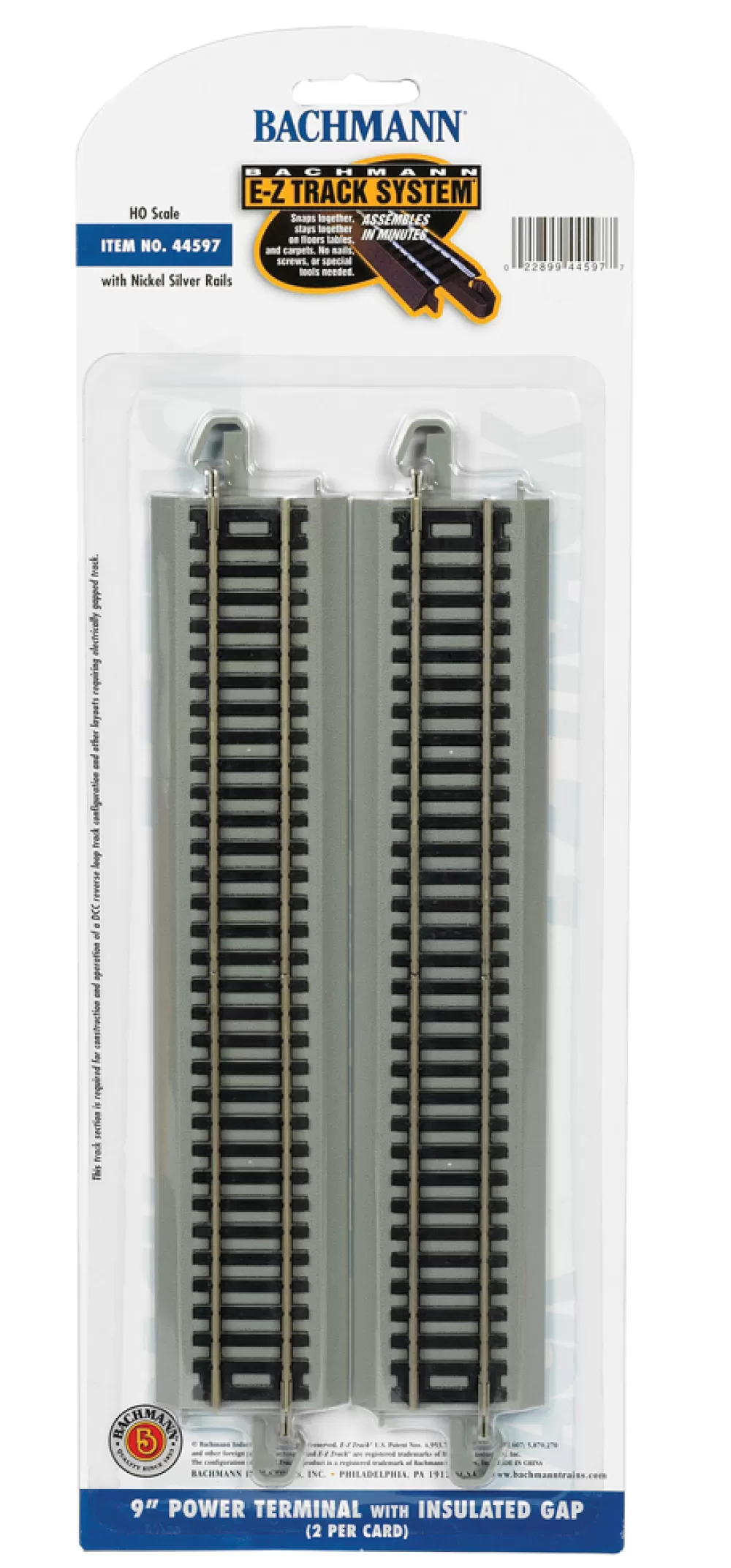Nickel Silver W/ Gray Roadbed*Bachmann Trains 9" Power Terminal With Insulated Gap (HO Scale Nickel Silver)
