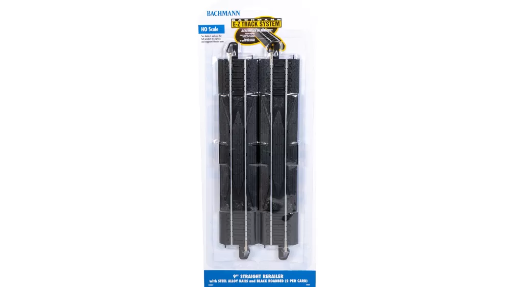 Steel Alloy W/ Black Roadbed*Bachmann Trains 9" Straight Rerailer (HO Scale Steel Alloy)