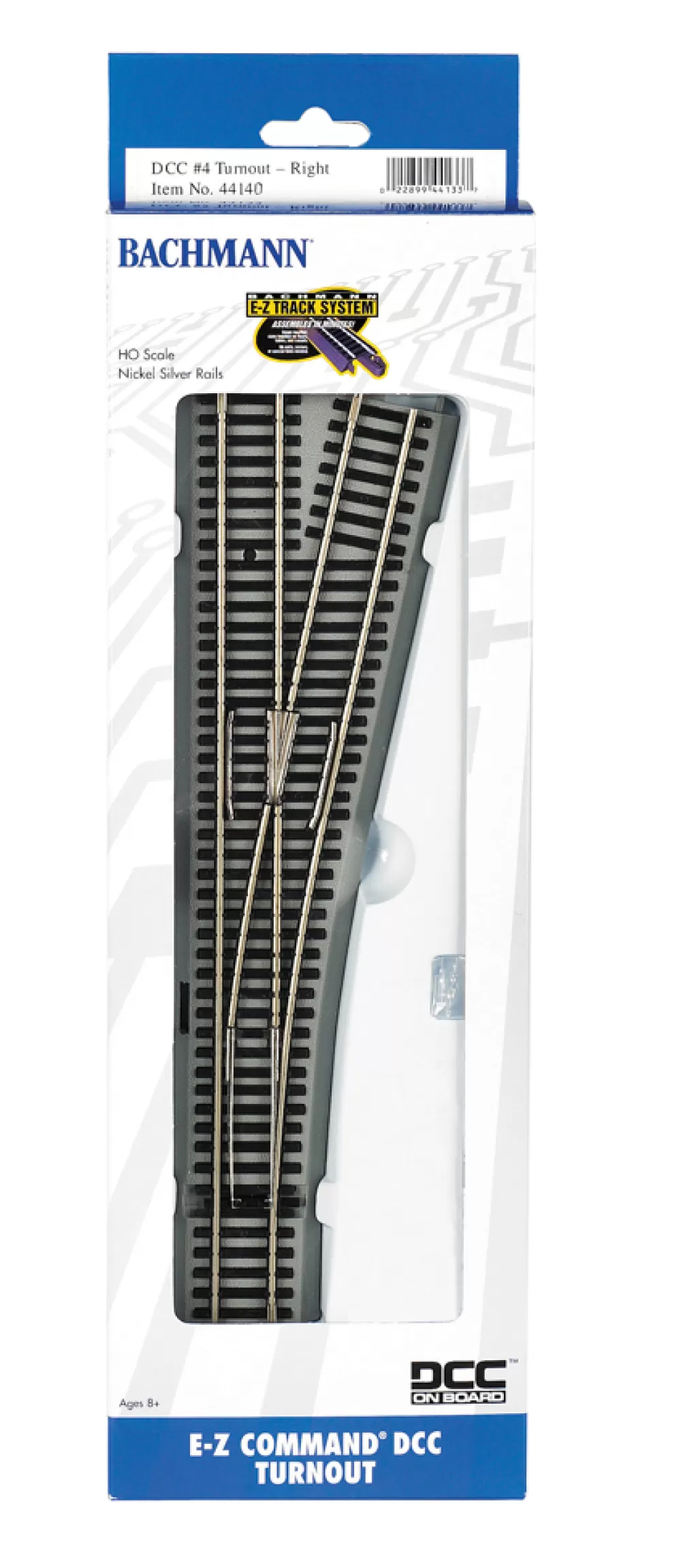 Nickel Silver W/ Gray Roadbed*Bachmann Trains E-Z Command® DCC #4 Turnout- Right (HO Scale Nickel Silver)
